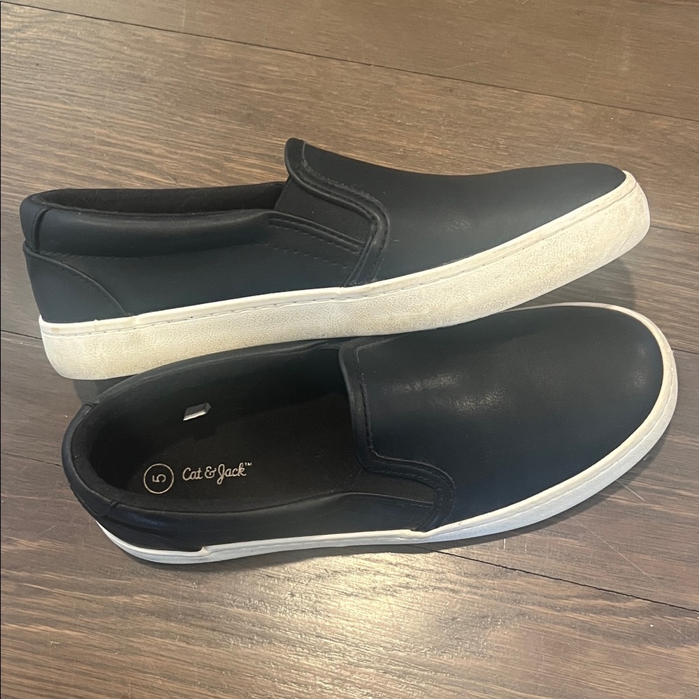 Cat & Jack Boys Black Slip-On Loafers